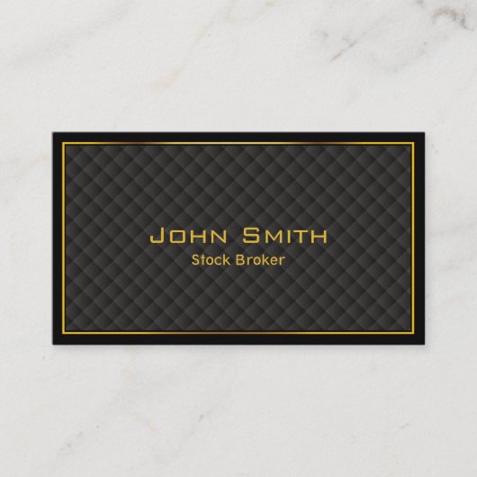 贅沢な金ゴールドのボーダーストックブローカーの名刺 名刺 (正面)