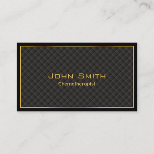 贅沢な金ゴールドのボーダー化学療法医の名刺 名刺 (正面)