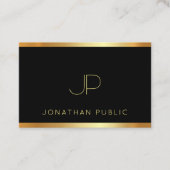 贅沢な金ゴールドのモノグラムの魅力のテンプレートのモダンのエリート 名刺 (正面)