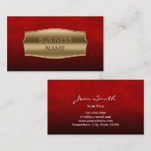 贅沢な金ゴールドのラベルのビロードの赤い名刺 名刺 (正面/裏面)