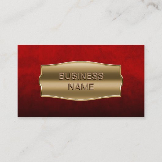 贅沢な金ゴールドのラベルのビロードの赤い名刺 名刺 (正面)