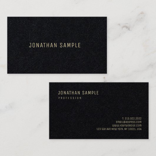 贅沢な金ゴールドの文字のモダンな最小主義のテンプレートの上品 名刺 (正面/裏面)