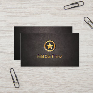 贅沢な金ゴールドの星のフィットネスの革名刺 名刺