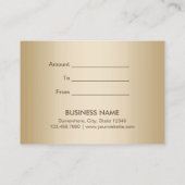 贅沢な金ゴールドの背景の赤いリボンのギフト券 割引カード (裏面)