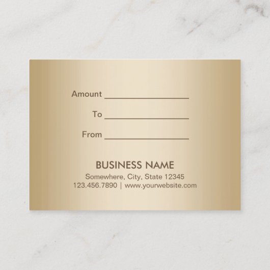 贅沢な金ゴールドの背景の赤いリボンのギフト券 割引カード (裏面)