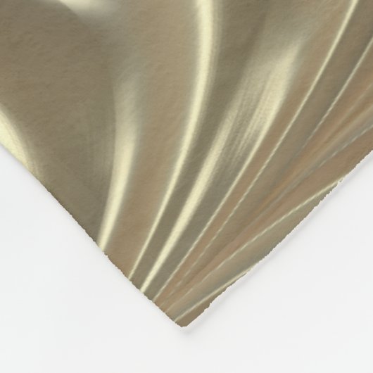 贅沢な金ゴールドはサテンによってスカラップで仕上げられたパターンをルーシュで飾りました フリースブランケット (角)