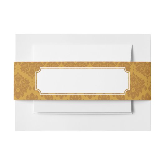 贅沢な金ダマスク織 招待状ベリーバンド (正面例)