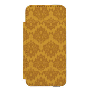 贅沢な金ダマスク織 iPhone SE/5/5sウォレットケース