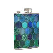 贅沢な金属ホイルのグリッターの青緑の蜜蜂の巣 フラスク (右)