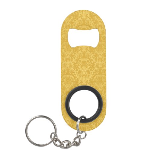 贅沢な金花模様の壁紙 キーホルダー栓抜き (正面)