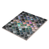 贅沢な銀製のグリッターの人魚のスケール タイル (側面)