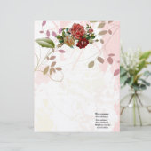 贅沢な麻布のバラの華麗さの花柄はペーパー感謝していしています レターヘッド (スタンド正面)