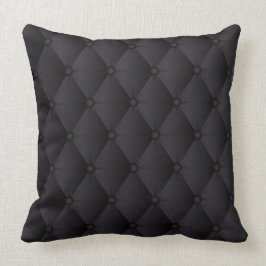 贅沢な黒の房状のレザールックのプリントの枕 クッション