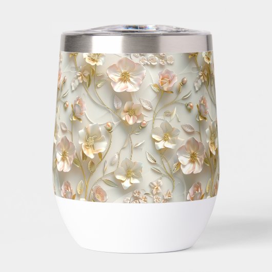 贅沢な3Dエンボス加工の花柄ゴールド箔エレガント (正面)