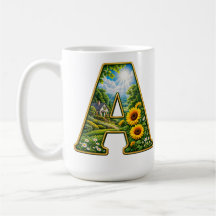 贅沢な3DゴールドレターAひまわりコテージTシャツ