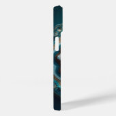 贅沢な3Dジオードスライスアゲート ティールとゴールドのドラジーC Case-Mate iPhoneケース (裏面 / 右)