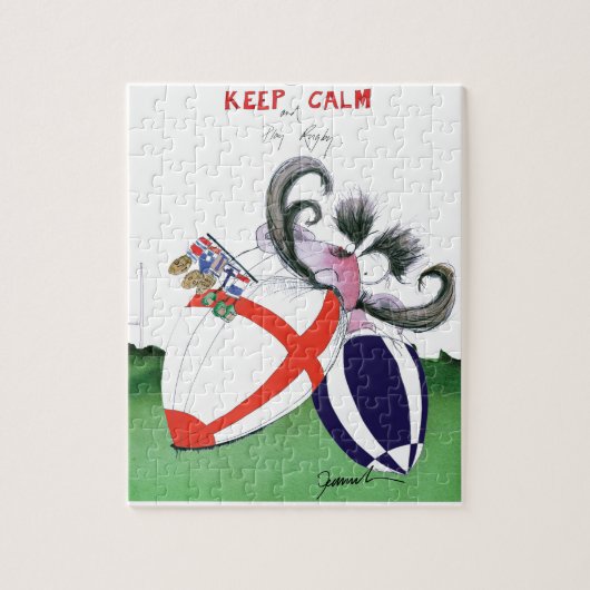 贅沢なfernandesからのイギリスvのscolandのラグビーのボール ジグソーパズル (縦)