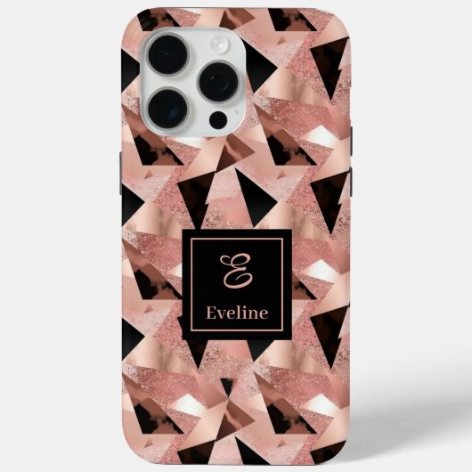 贅沢なiPhone 14ケース ローズゴールド ブラック トレンディ Case-Mate iPhoneケース (裏面)