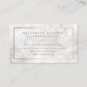 贅沢なMarbelの赤面のピンクのバラの金ゴールドホイルの弓 名刺 (裏面)