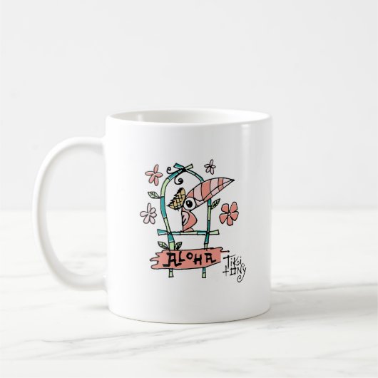 贅沢なTiki著とまり木のTiki部屋の鳥 コーヒーマグカップ (左)