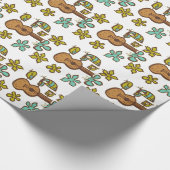 贅沢なTiki著ウクレレの鳥 ラッピングペーパー (角)