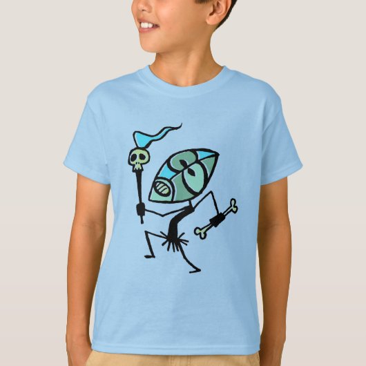 贅沢なTiki著スカルのトーチのTikiのダンサーのワイシャツ Tシャツ (正面)