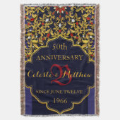 贅沢によって宝石で飾られる紫系統の金ゴールドの結婚記念日 スローブランケット (正面縦)