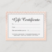 贅沢のばら色の金ゴールドのギフト券 割引カード (正面)