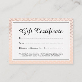 贅沢のばら色の金ゴールドのギフト券 割引カード
