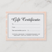 贅沢のばら色の金ゴールドのギフト券 割引カード (正面)