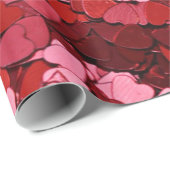 贅沢のクールな赤及びきらきら光るな金ゴールドのグリッターのハート ラッピングペーパー (ロールコーナー)