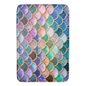 贅沢のsummerly多彩なグリッターの人魚のスケール バスマット (正面縦)
