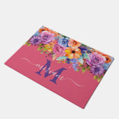 贅沢キッチンフロアマット 春の花 桃色 ドアマット (アングル)