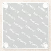 贅沢モダンに黒と言パーソナライズされたえ ガラスコースター (裏面)