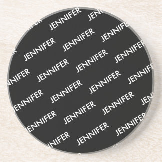 贅沢モダンに黒と言パーソナライズされたえ コースター