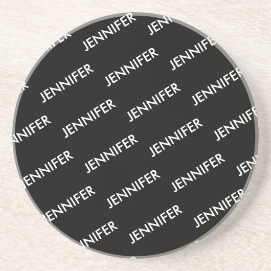 贅沢モダンに黒と言パーソナライズされたえ コースター (正面)