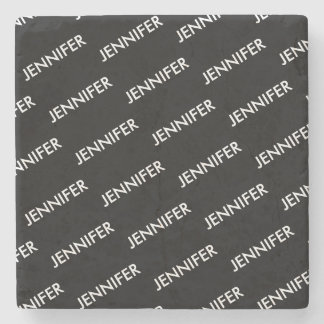 贅沢モダンに黒と言パーソナライズされたえ ストーンコースター