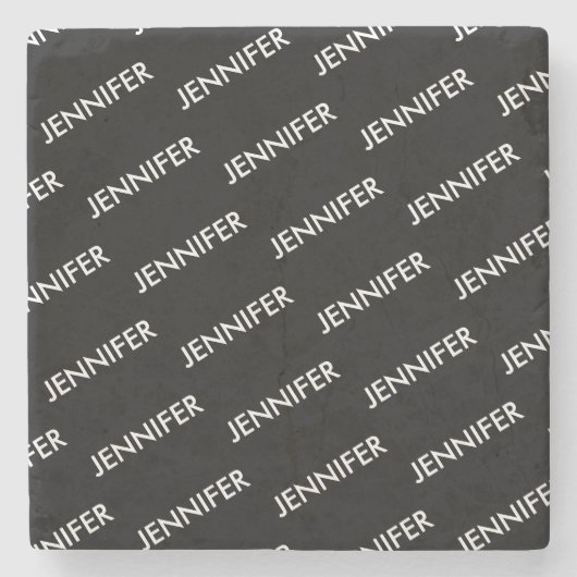 贅沢モダンに黒と言パーソナライズされたえ ストーンコースター (正面)