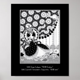 贅沢ロココ女ロシアのアールヌーボー ポスター