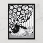 贅沢ロココ女ロシアのアールヌーボー ポストカード (正面)