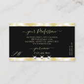 贅沢金ゴールドブラックダイきらめくモンズモノグラム 名刺 (裏面)