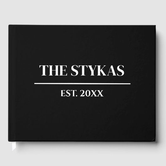 贅沢 |はっきりしたミニマ結婚リストのゲストブック ゲストブック (正面)