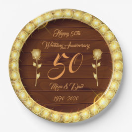 贅沢 オーダーメイド ハッピー ゴールド 50周年記念 ペーパープレート