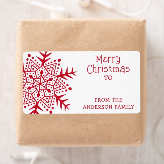 贈りお洒落物からフォークアートの雪片 ラベル (インサイチュ)