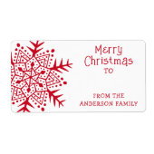 贈りお洒落物からフォークアートの雪片 ラベル (正面)