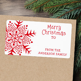 贈りお洒落物からフォークアートの雪片 ラベル