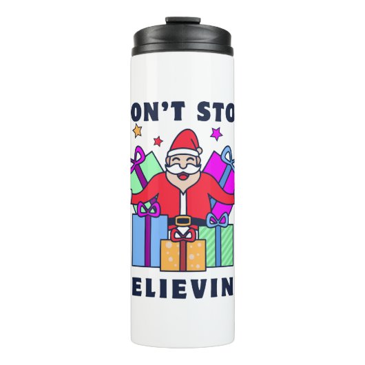 贈りストップ物と信じ一緒にサンタさん タンブラー (正面)