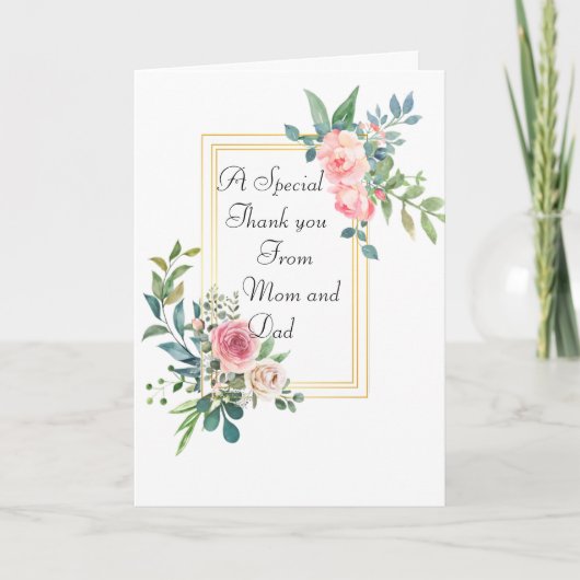 贈り手である娘のためのサンキューカード。 シーズンカード (正面)