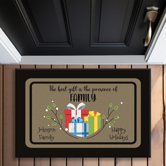 贈り最高の物は家族のクリスマスパーソナライズされただ ドアマット