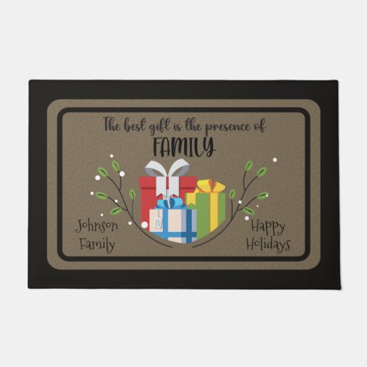 贈り最高の物は家族のクリスマスパーソナライズされただ ドアマット (正面)